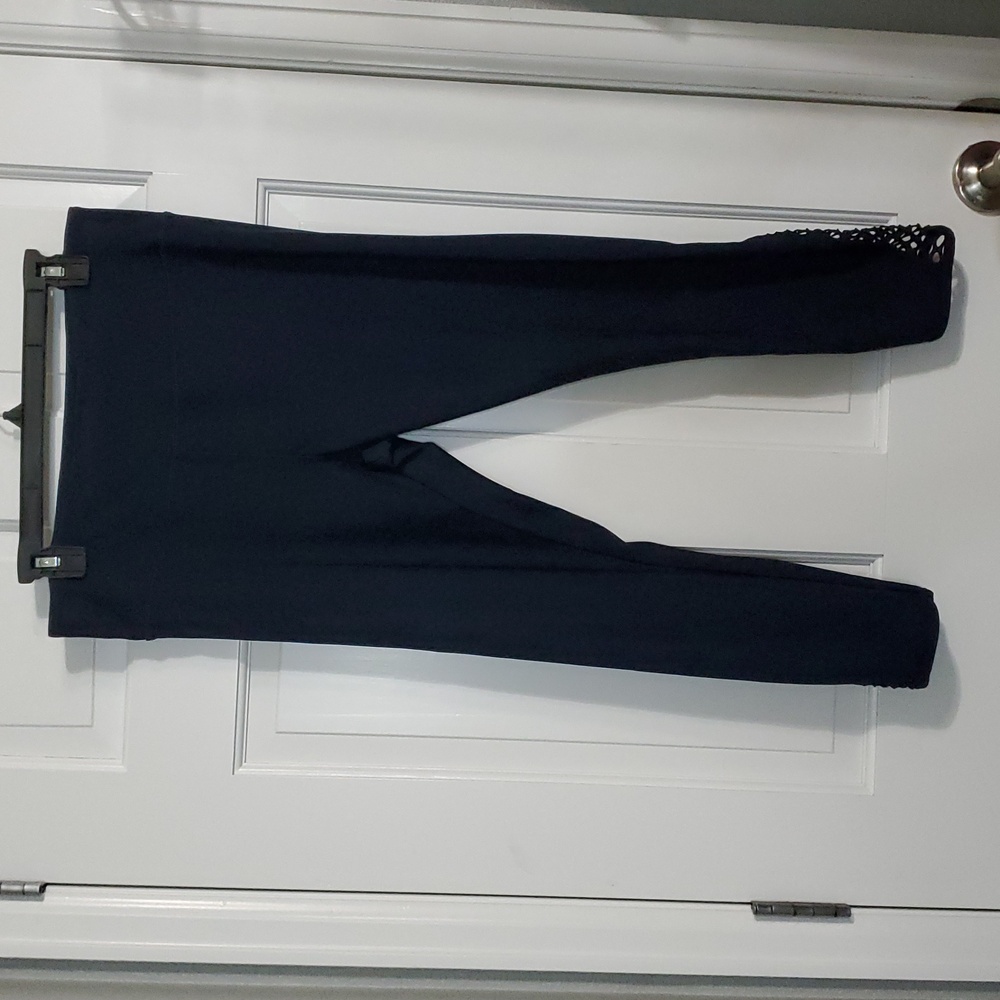 Velocity Navy Blue Leggings with Detail womens sz L